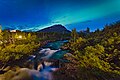 Katterjåkk river in Norbotten Län Sweden with aurora in September 2022
