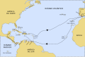 This map has indications of cities that at the time of Columbus' voyage had not yet been founded.