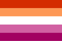 This lesbian flag, previously nominated for deletion, was determined to be too simple for copyright protection (USA jurisdiction).