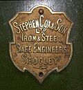 Stephen Cox & Son - makers plate