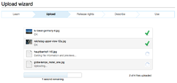 Try the Upload Wizard for simple cases, and upload multiple files at once.