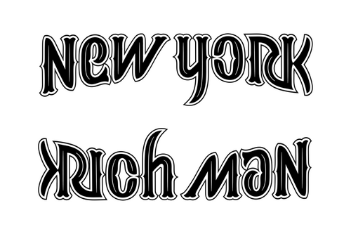 New York / Rich Man. 180° rotational symmetry