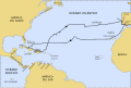 This map has indications of cities that at the time of Columbus' voyage had not yet been founded.