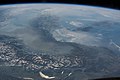 a View of Earth, Alps and lake Lac du Bourget, a view to Switzerland and Italy, Mediterranean Sea