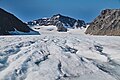 Storglaciären with the Kebnekaise mountain behind in August 2022