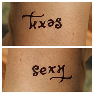 Tattoo Texas / Sexy. 180° rotational symmetry