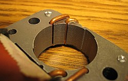 shaded pole motor. Note thin sides.
